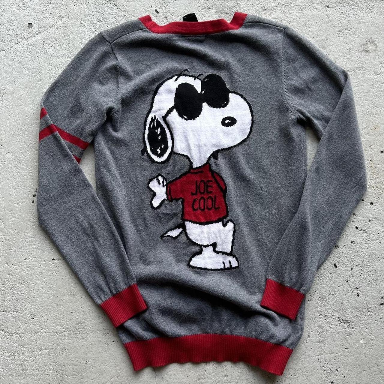 Y2k Snoopy Cardigan Sweater. 2000s Snoopy Joe Cool - Depop