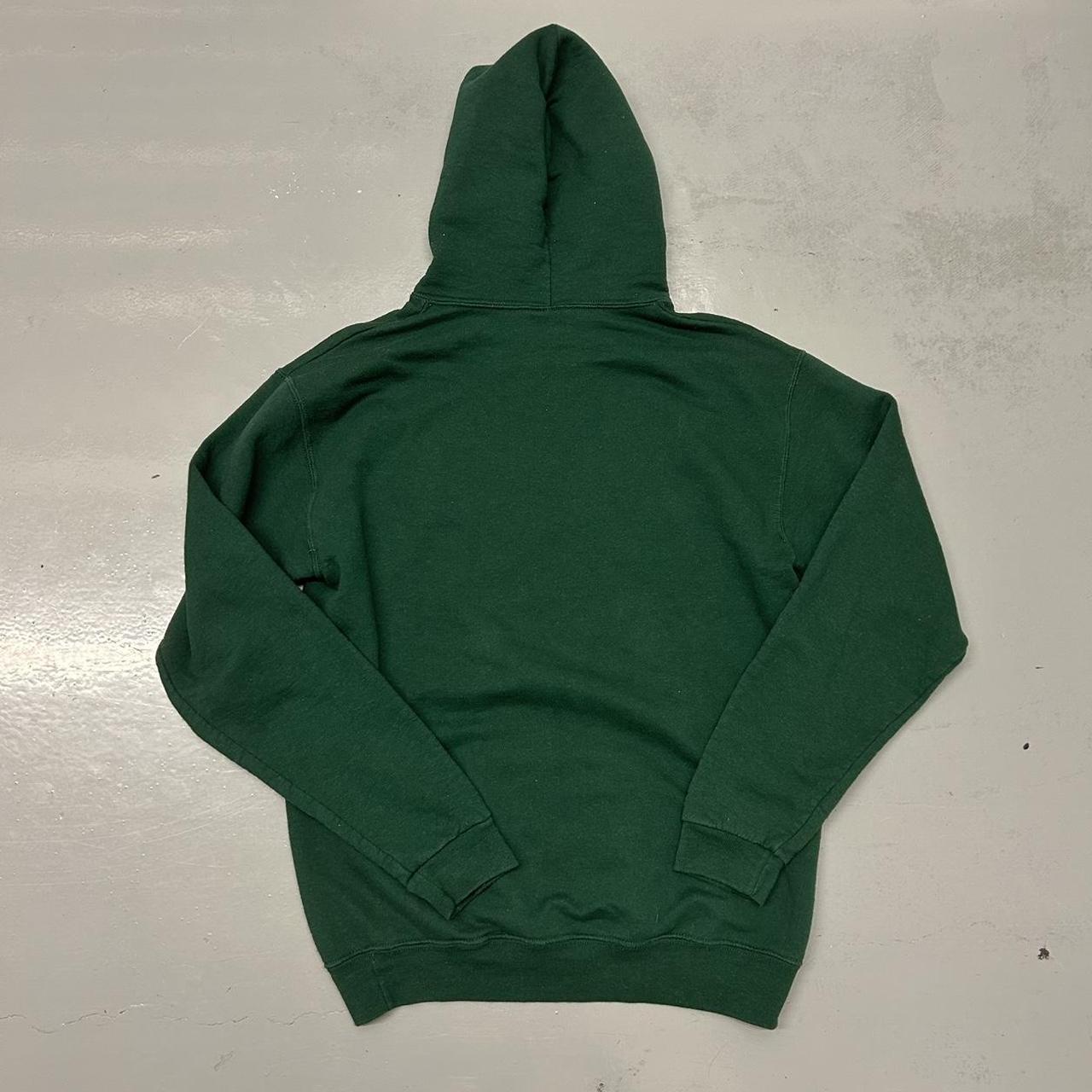 Vintage Green Hoodie. 90s Boxy Green Jerzees Earth... - Depop