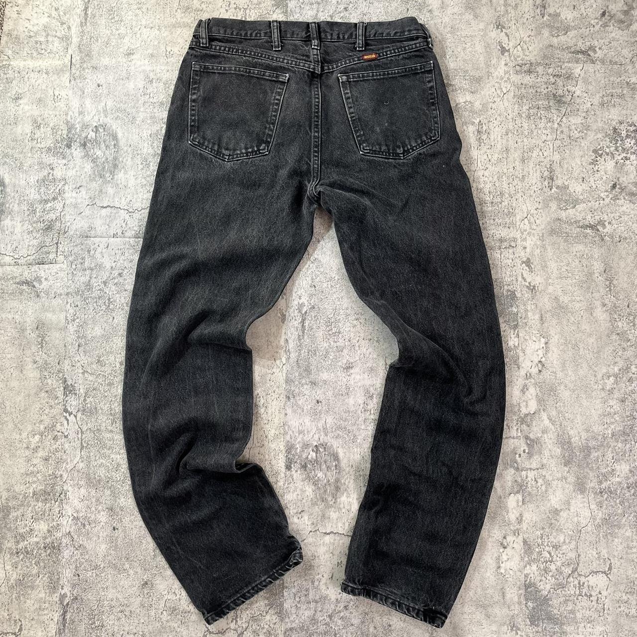 Vintage Baggy Black Rustler Jeans. 90s Faded Black... - Depop