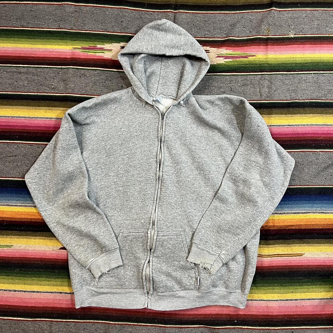 vintage Discus essential blank grey zip up hoodie... - Depop