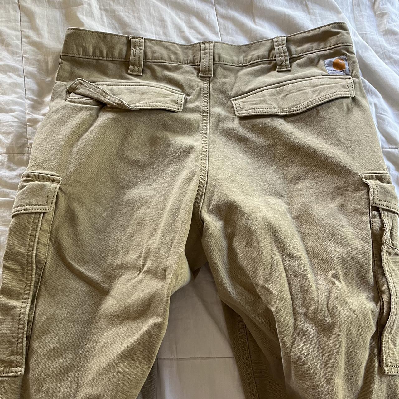 carhartt khaki cargo pants relaxed fit leg 36” x... Depop