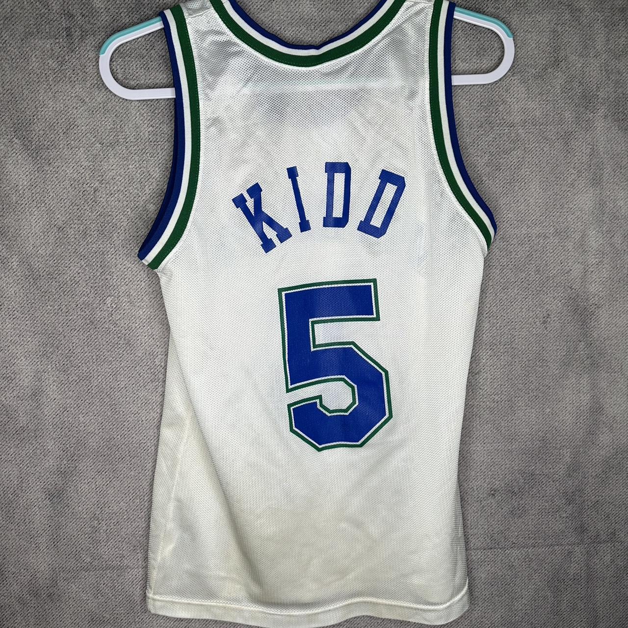 Jason Kidd Vintage Champion Dallas Mavericks Jersey Size 36 Small Blue