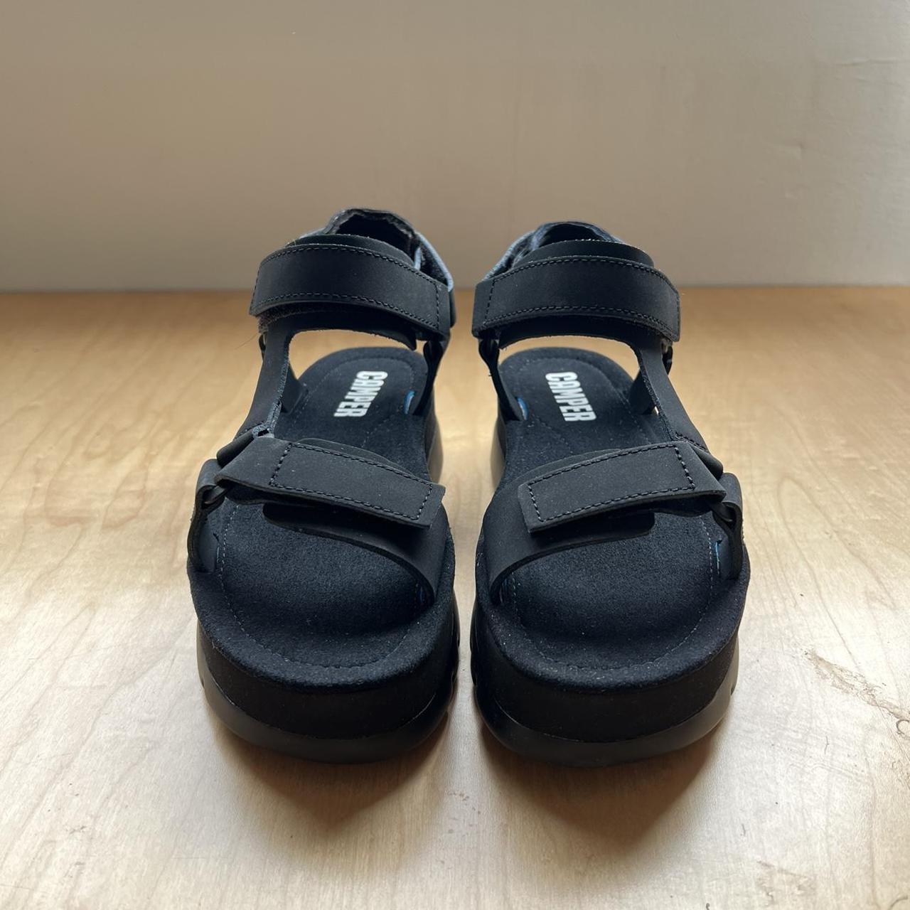 camper black sandals