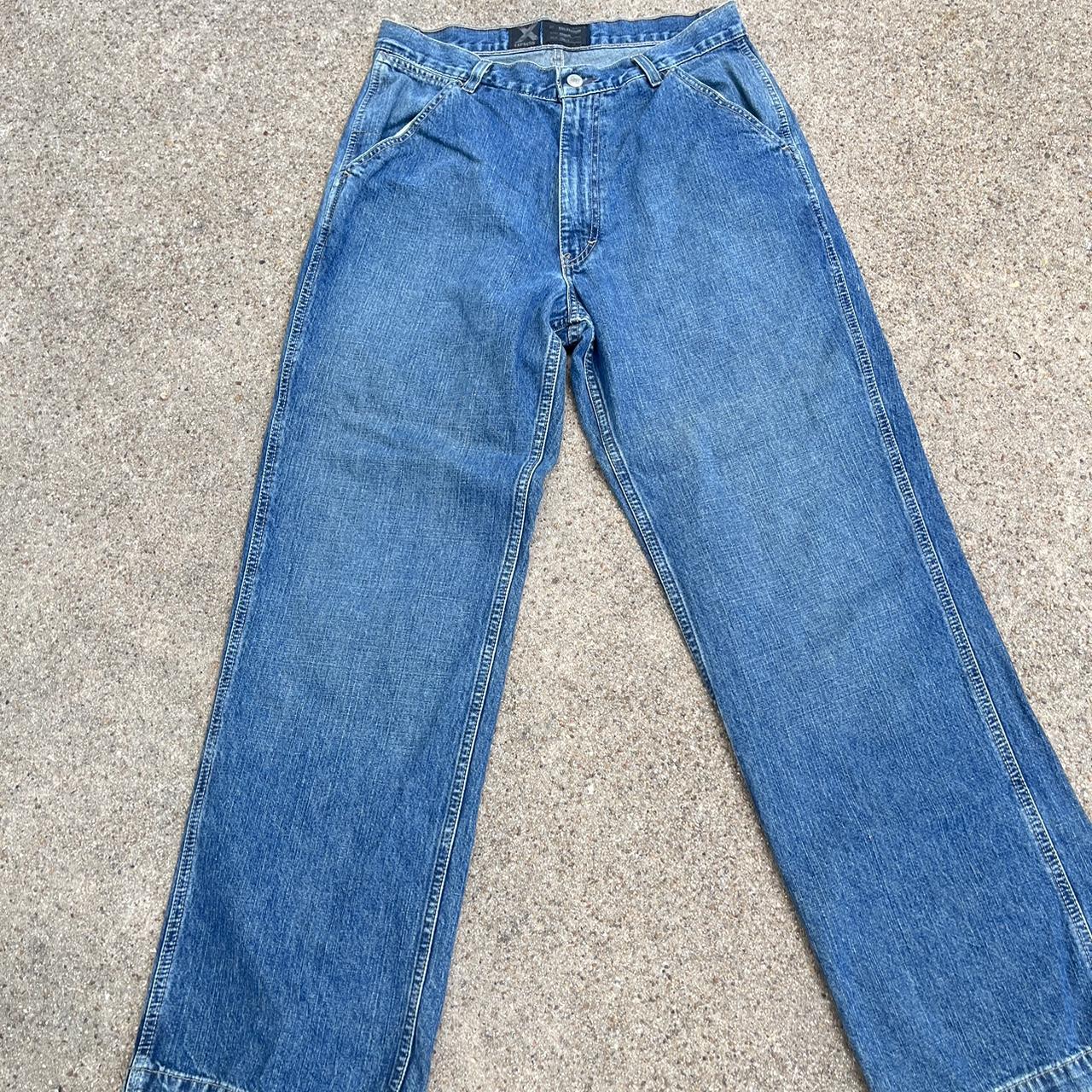 Vintage Baggy Wide Leg Express Denim Jeans 31x30... - Depop