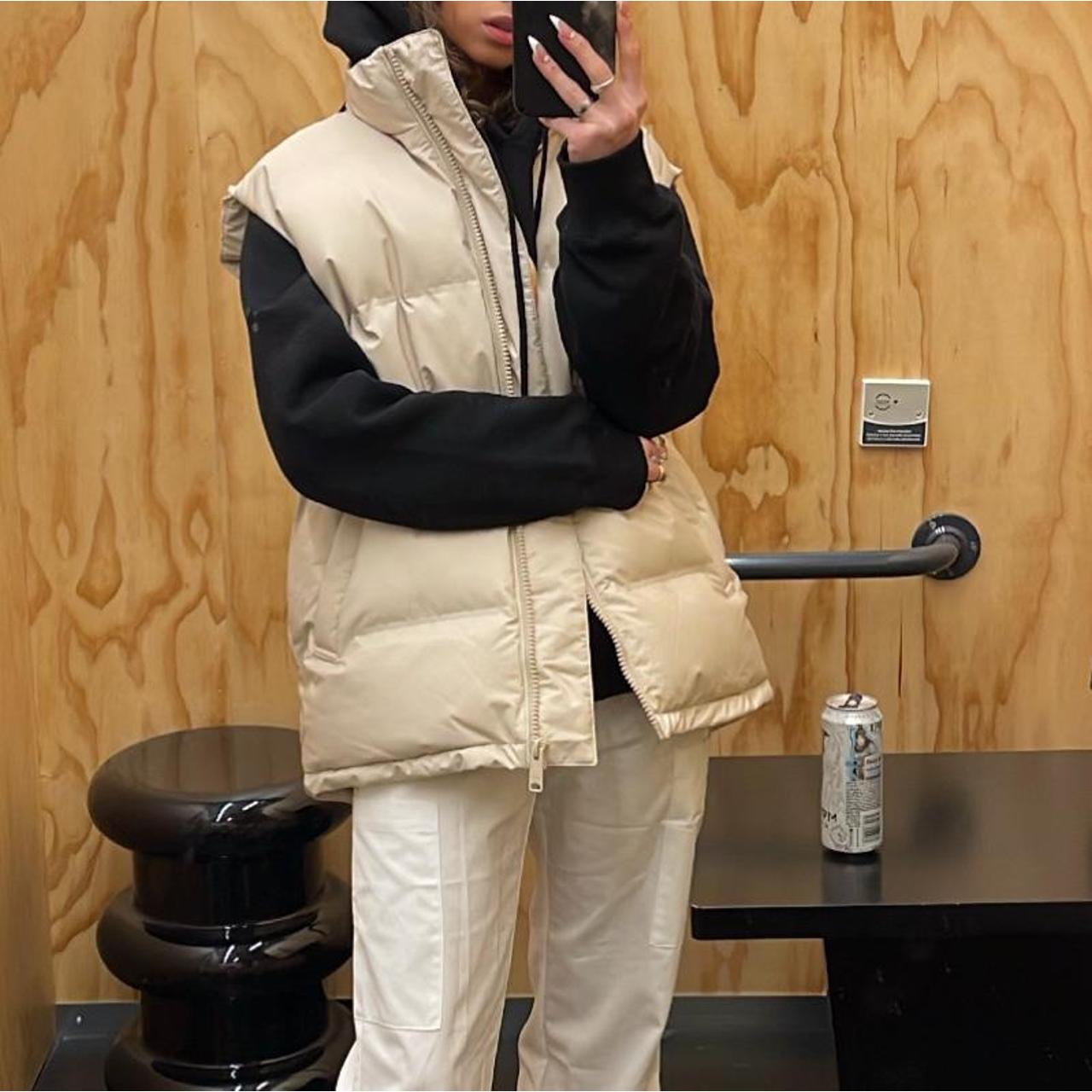Weekday Beige/Cream Oversized Puffer Vest,