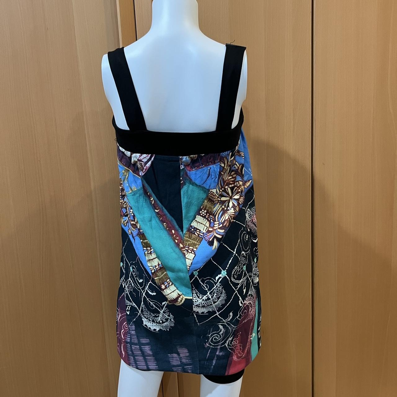 Galliano Women's Black and Blue Dress (2)