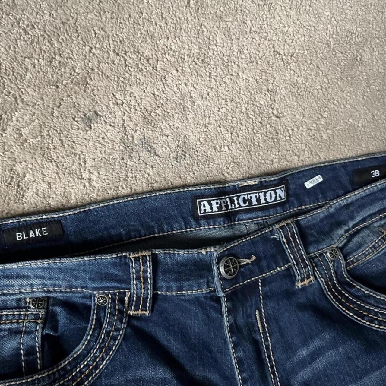 Crazy Y2K Style Affliction Blake Distressed Jeans 38x32 | eBay