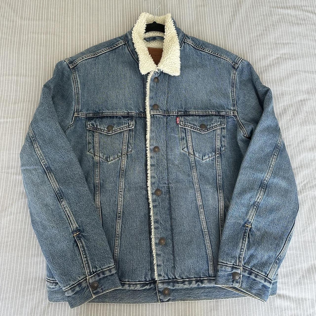 Levi’s type 3 Sherpa lined denim trucker jacket in... - Depop