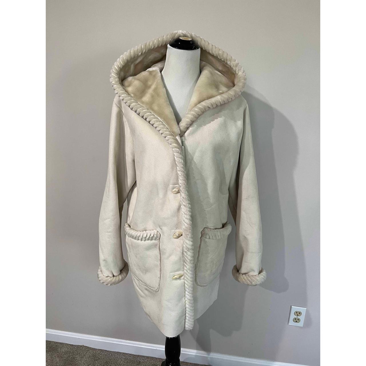 St. John Bay women coat pockets hood size L. Coat... - Depop