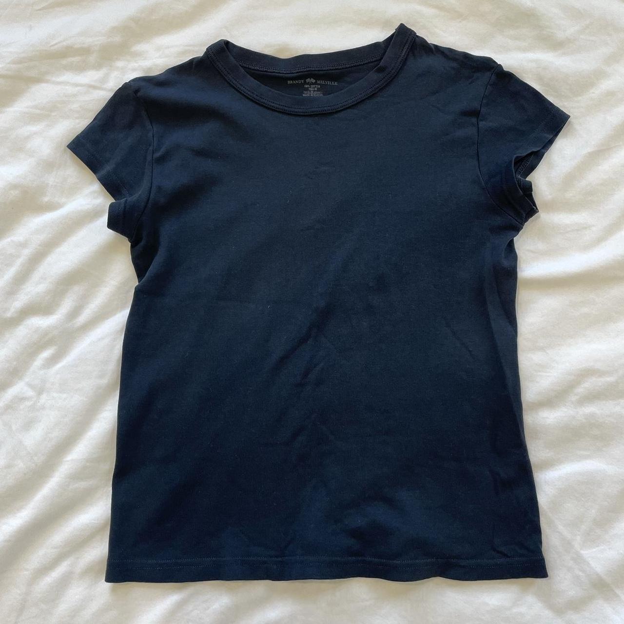 Brandy Melville Baby Tee navy blue color super soft... - Depop