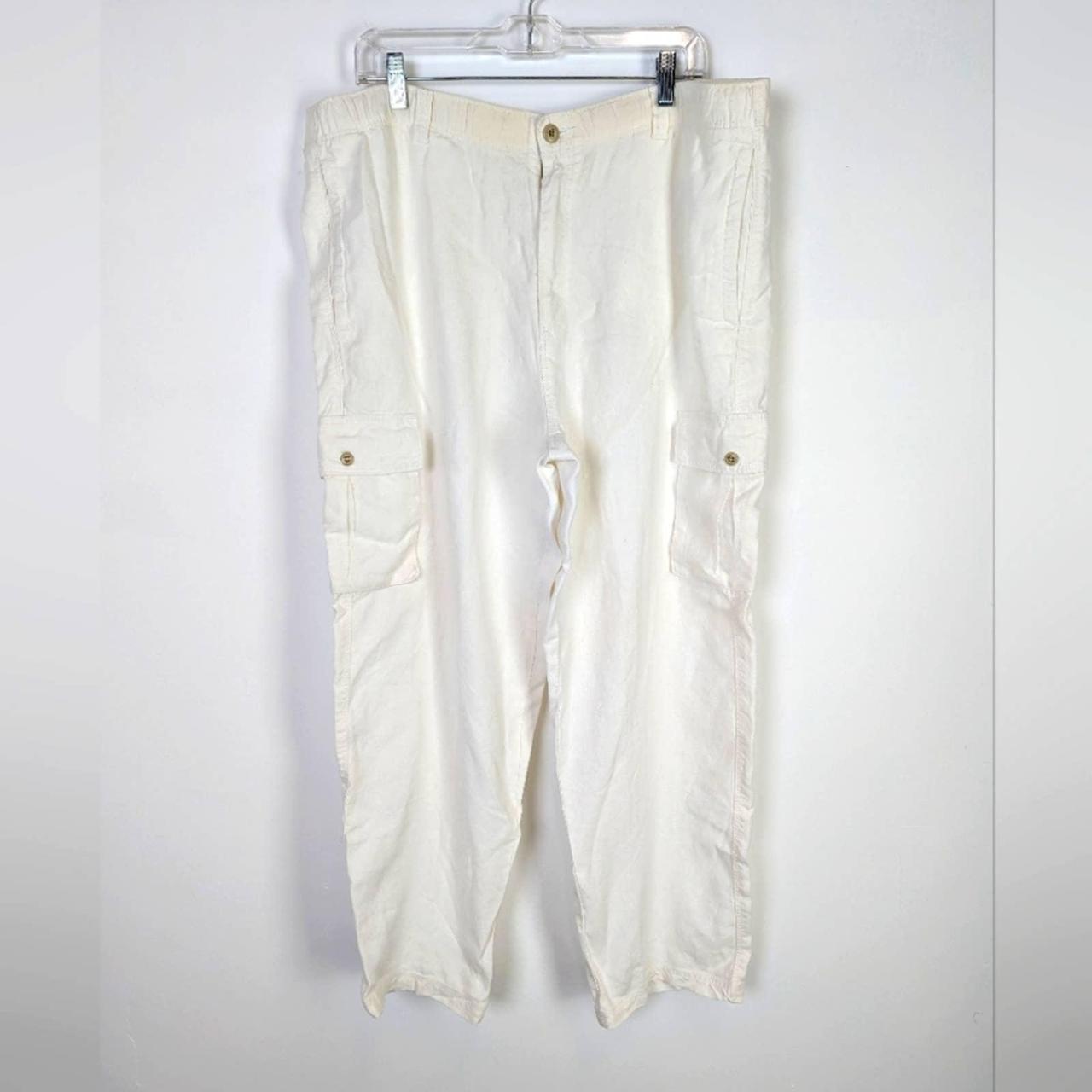 Tommy Bahama Men's White and Cream Trousers | Depop