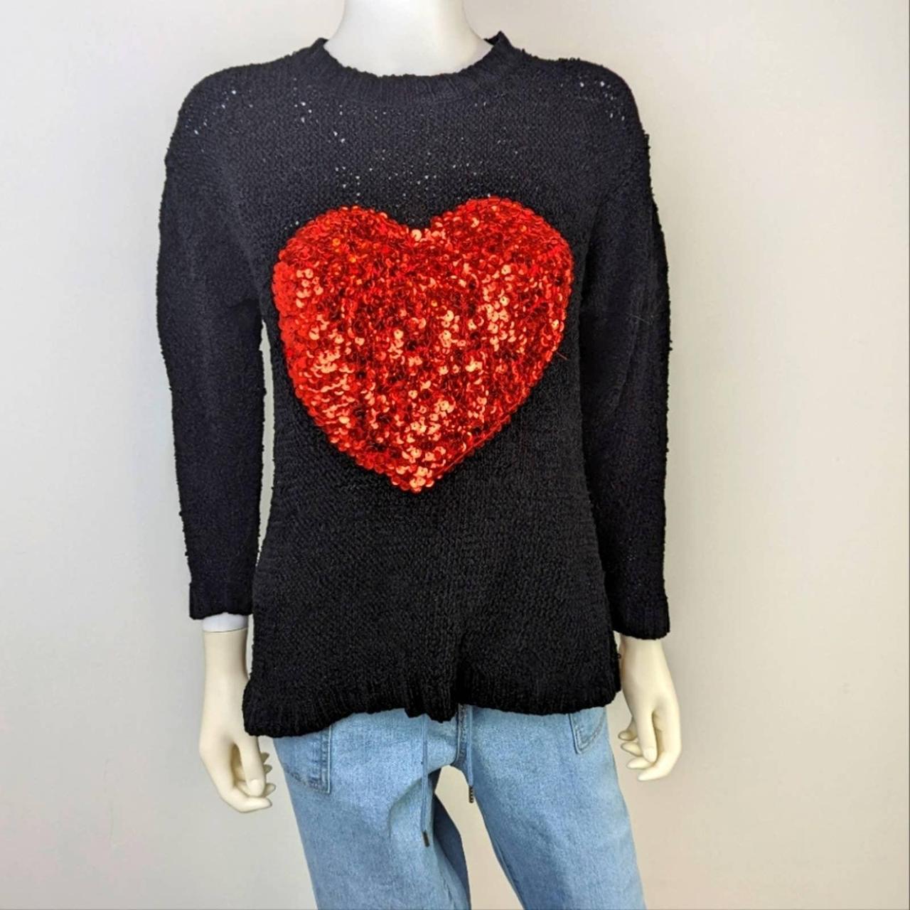 Sequin sales heart sweater