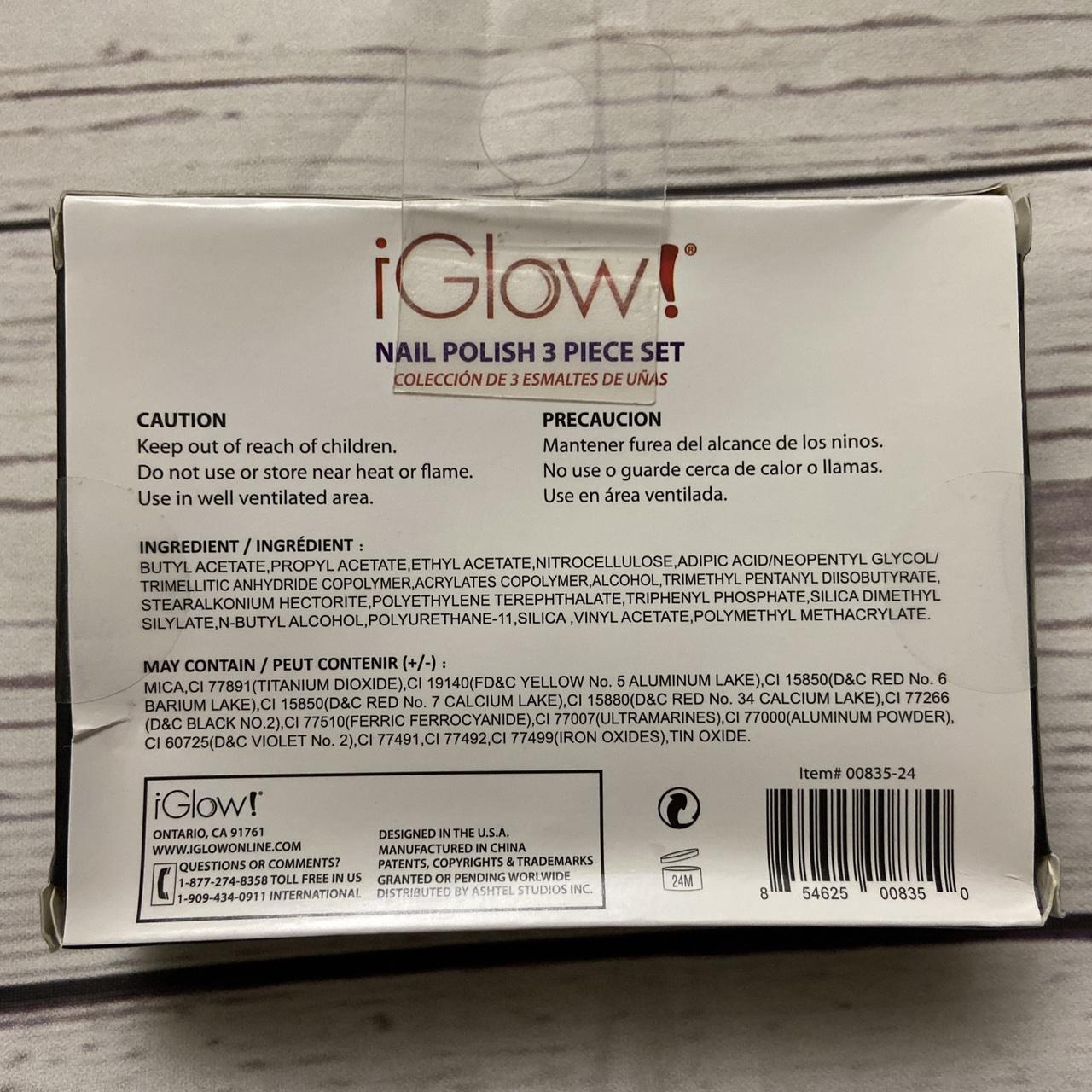 Glow! Nail Polish 3 Piece Set 0.25 Multicolor NIB... Depop