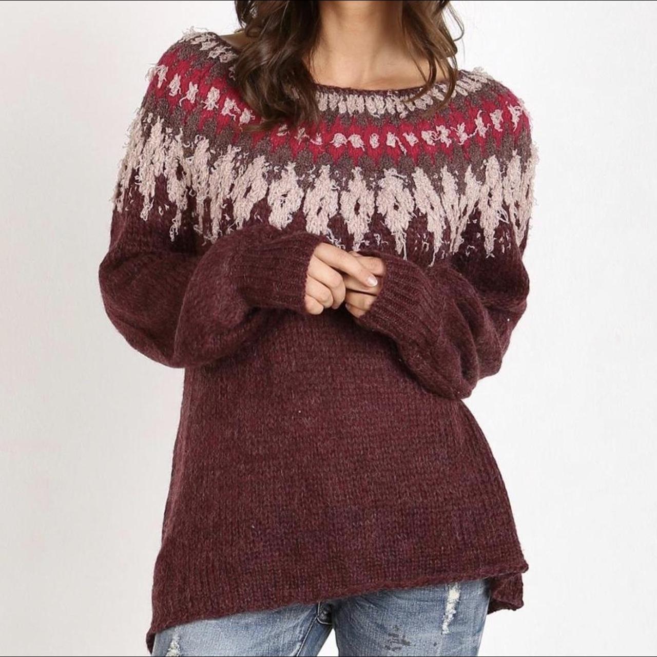 Free people clearance fair isle sweater