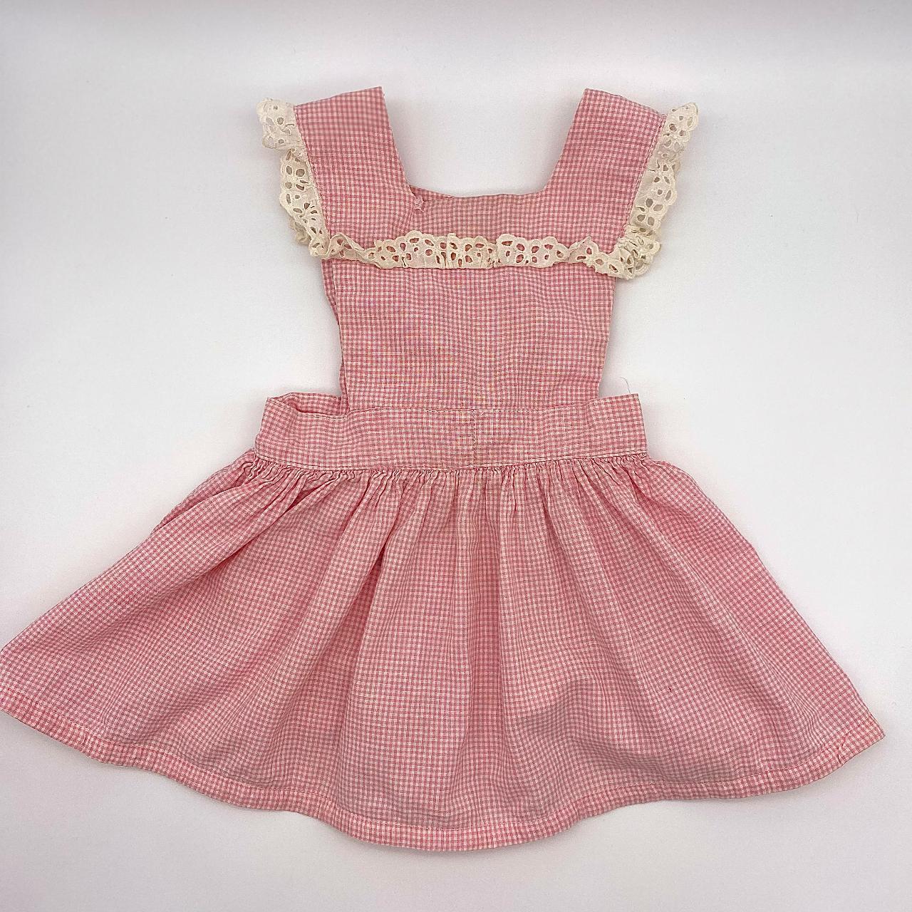 Vintage 1950s Baby Dress - Pink and White Small... - Depop