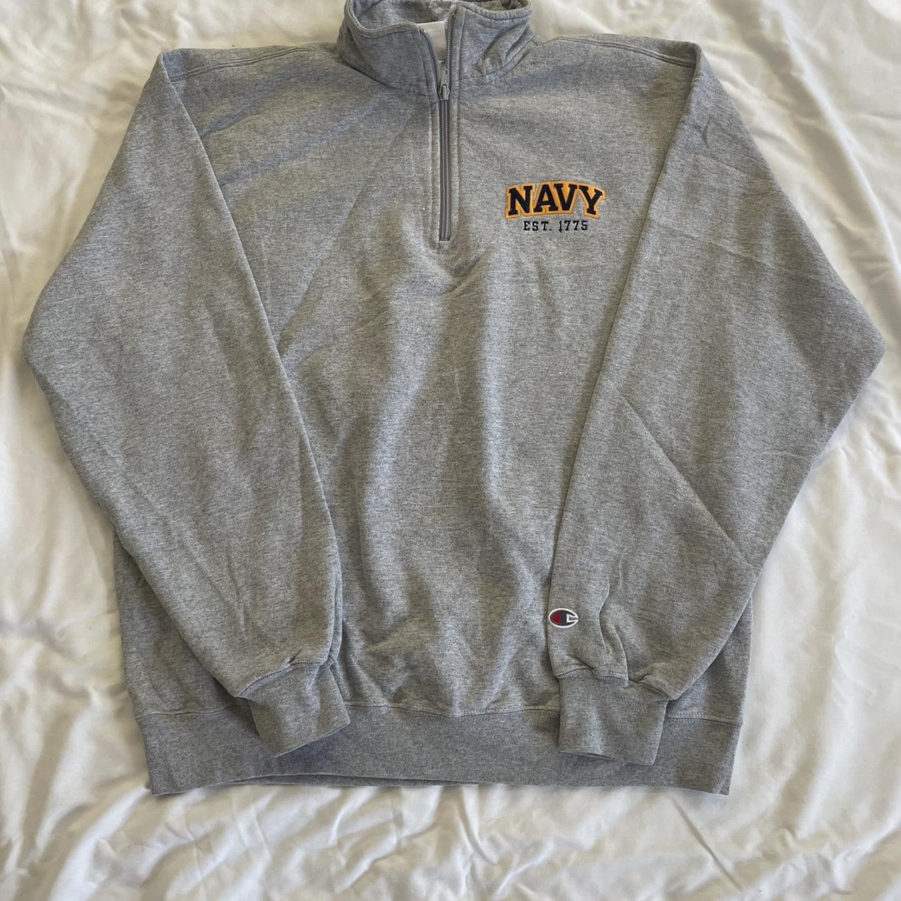 Gray Navy quarter zip - Depop