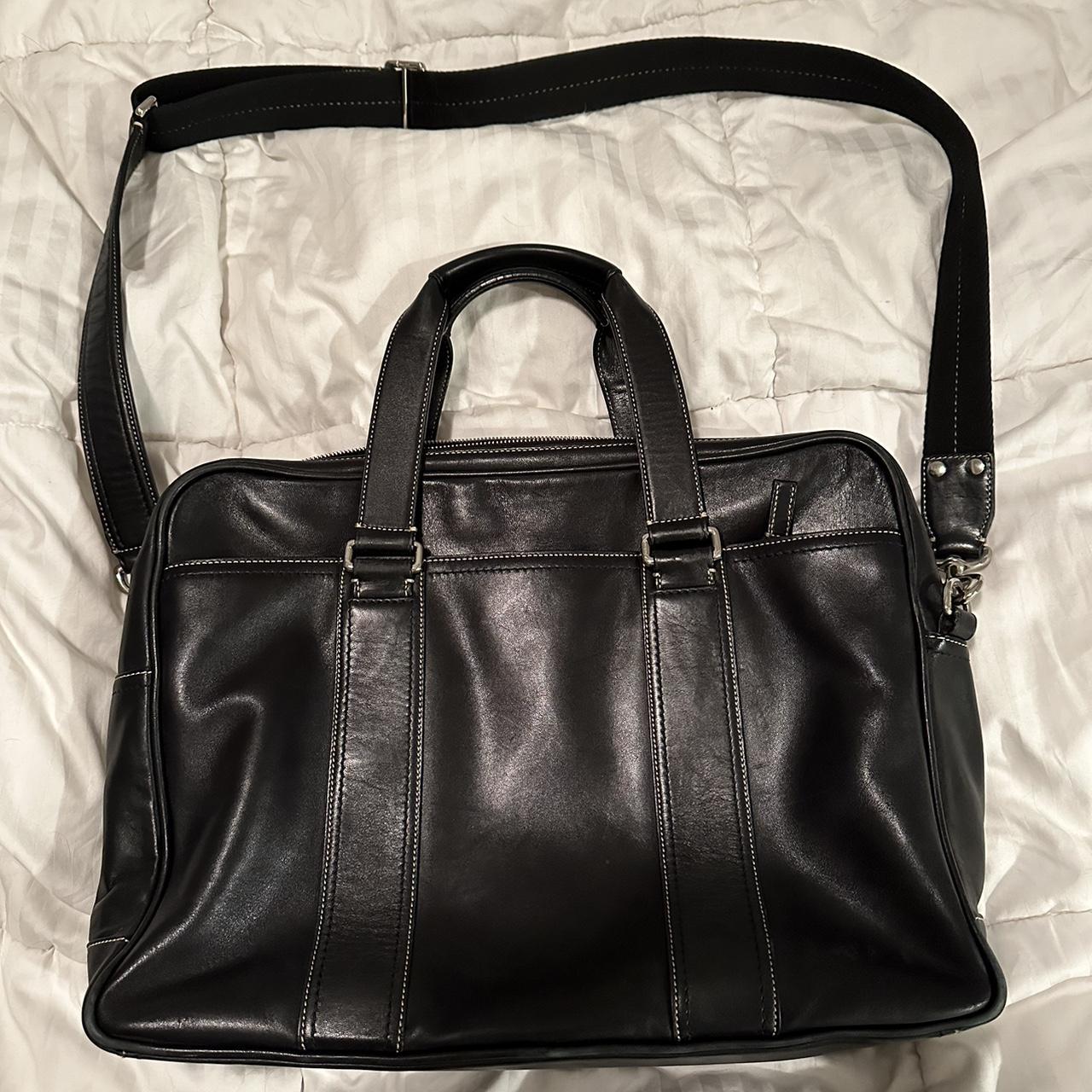 Coach leather laptop bag. It has room for two... - Depop