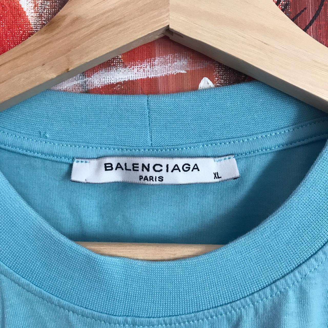 Baby Blue Balenciaga Spellout Tshirt Printed logo... Depop