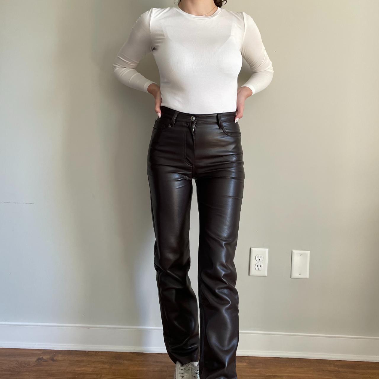 rich mocha brown melina pants features: super smooth... - Depop