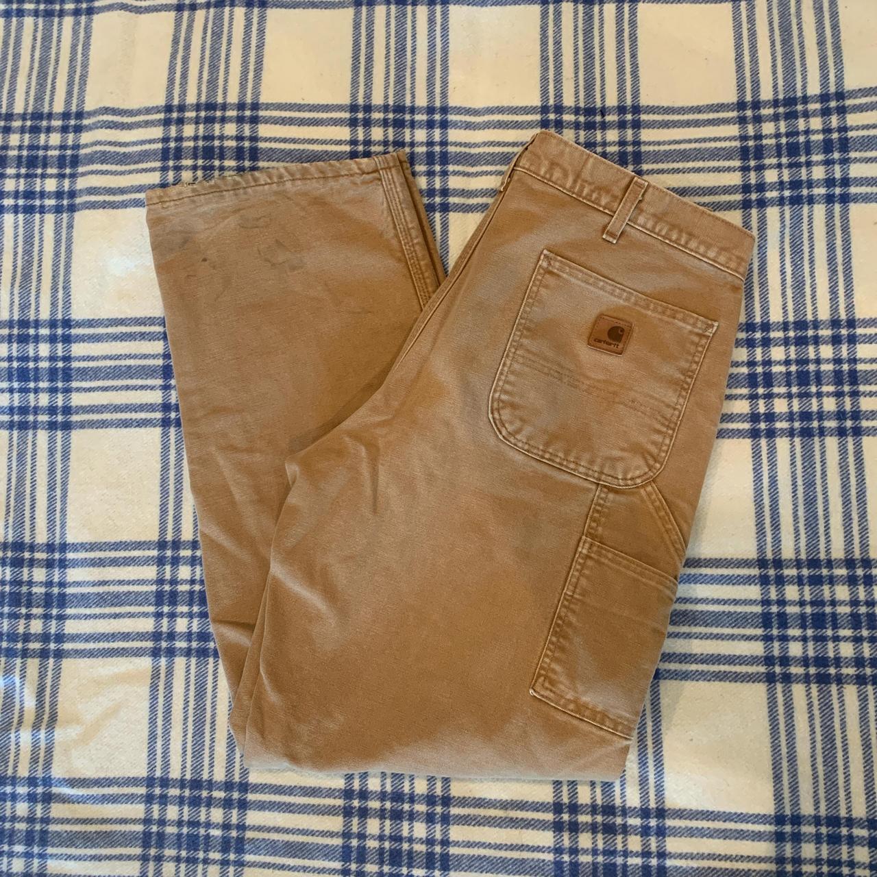 Carhartt flannel lined work pants 36x32 Worn and. Depop