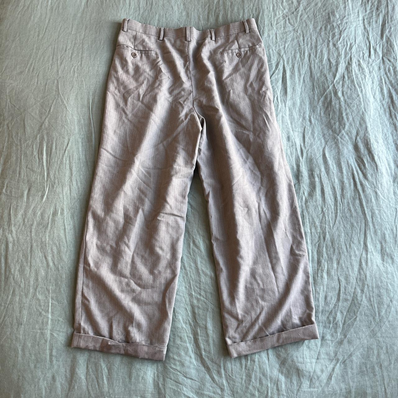 Vintage Italian grey pinstripe trousers 🔀 Baggy... - Depop