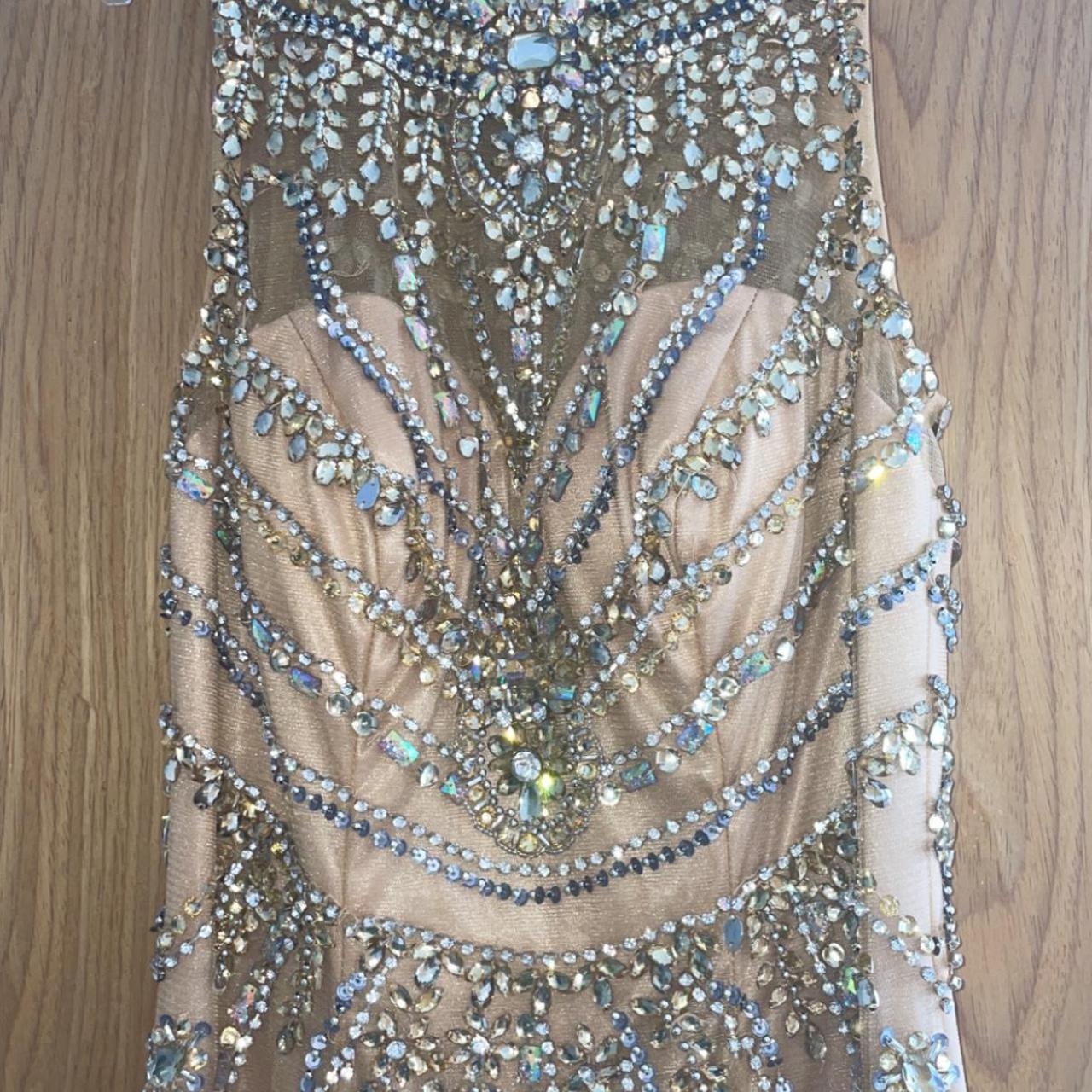 Sherri Hill Prom dress Gold and silver diamond... Depop