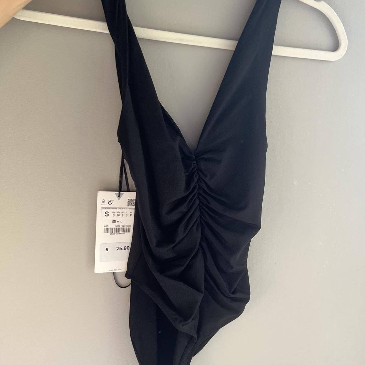 Zara Women's Black Bodysuit | Depop