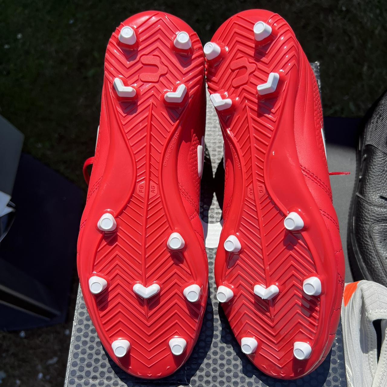 Red Charly Leather Soccer Cleats men’s size... Depop