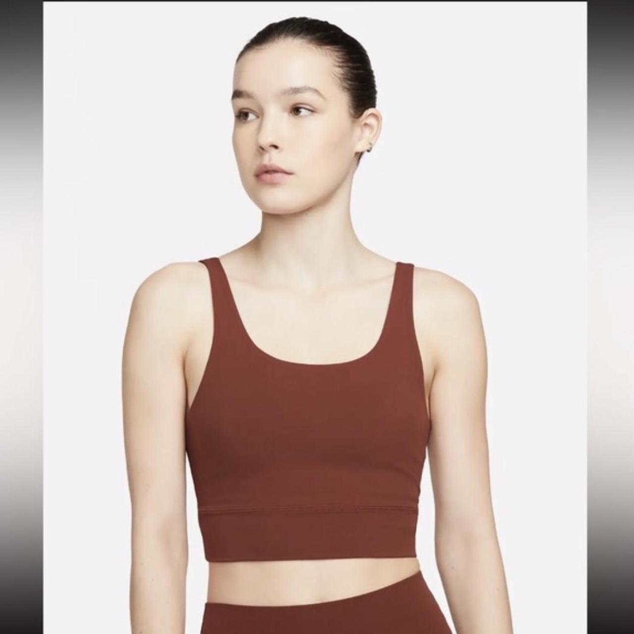 Maroon Nike yoga crop top. Only worn once to try on.... - Depop