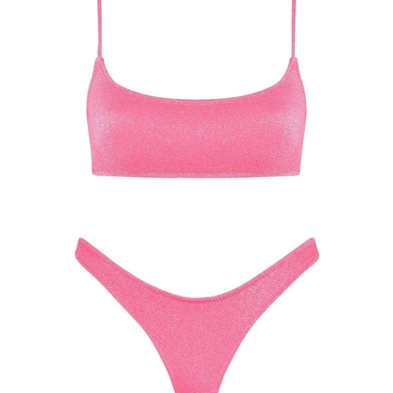 pink sparkly triangl bikinis rrp - $149 worn a lot... - Depop