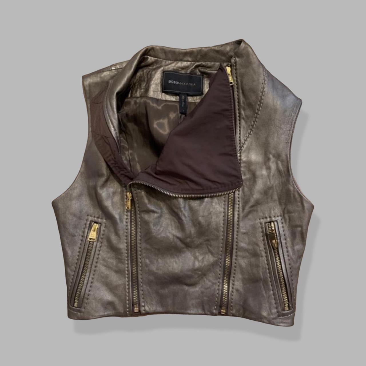 Bcbg long hot sale leather vest