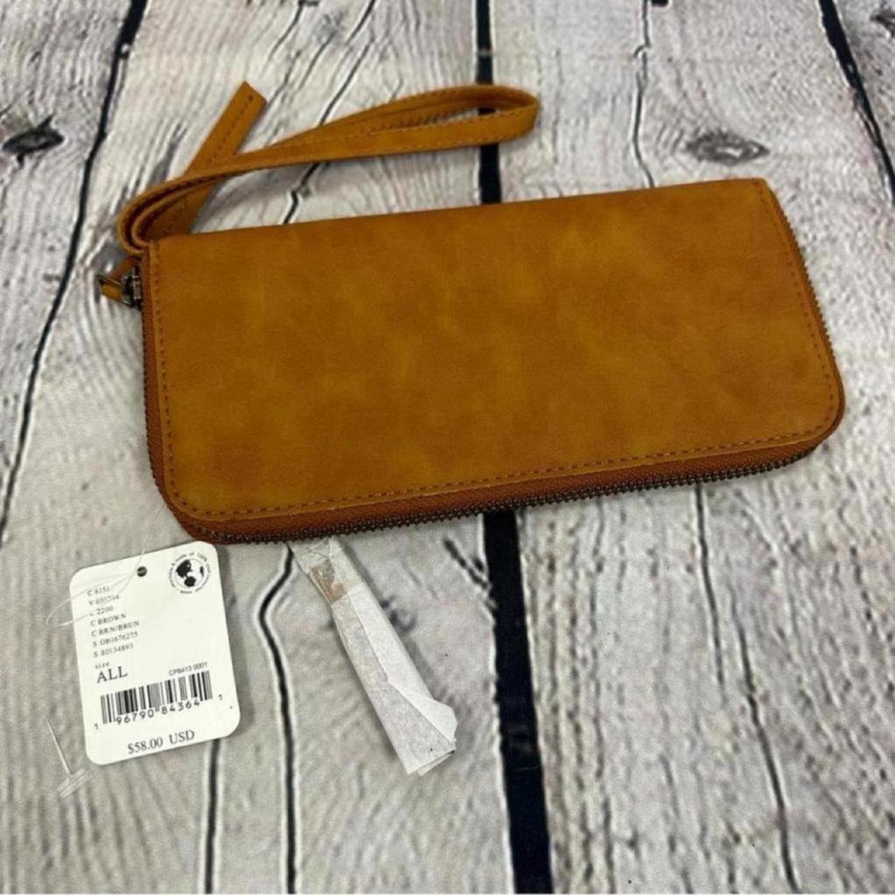 Free cheapest People Distressed Vegan Wallet in Brown NWT