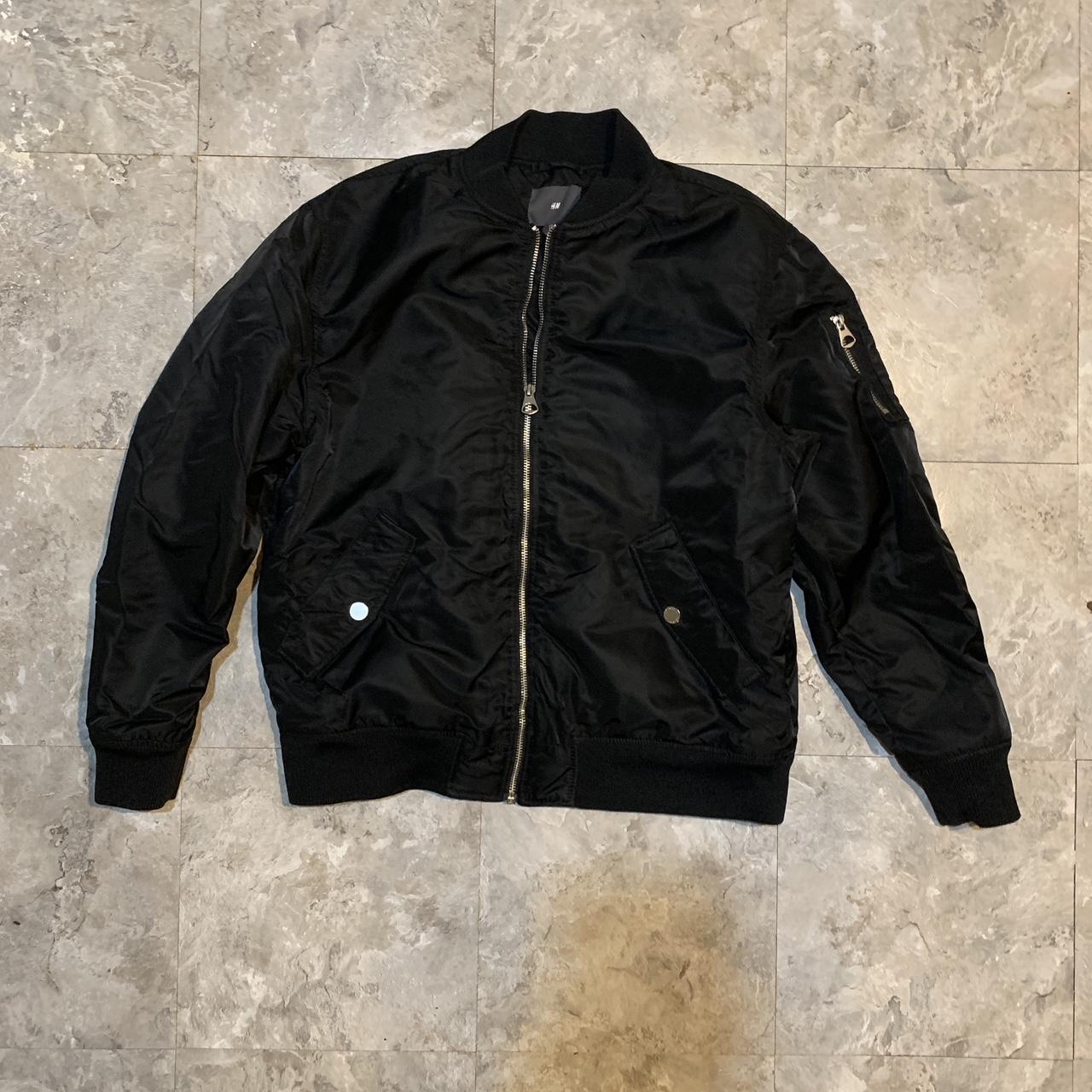 Nice black bomber jacket. Size Large but can fit... - Depop