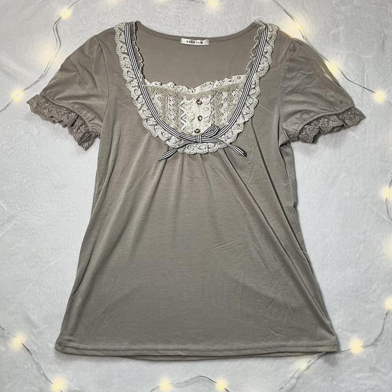 Axes Femme blouse ♡ taupe colorway buttons and... Depop