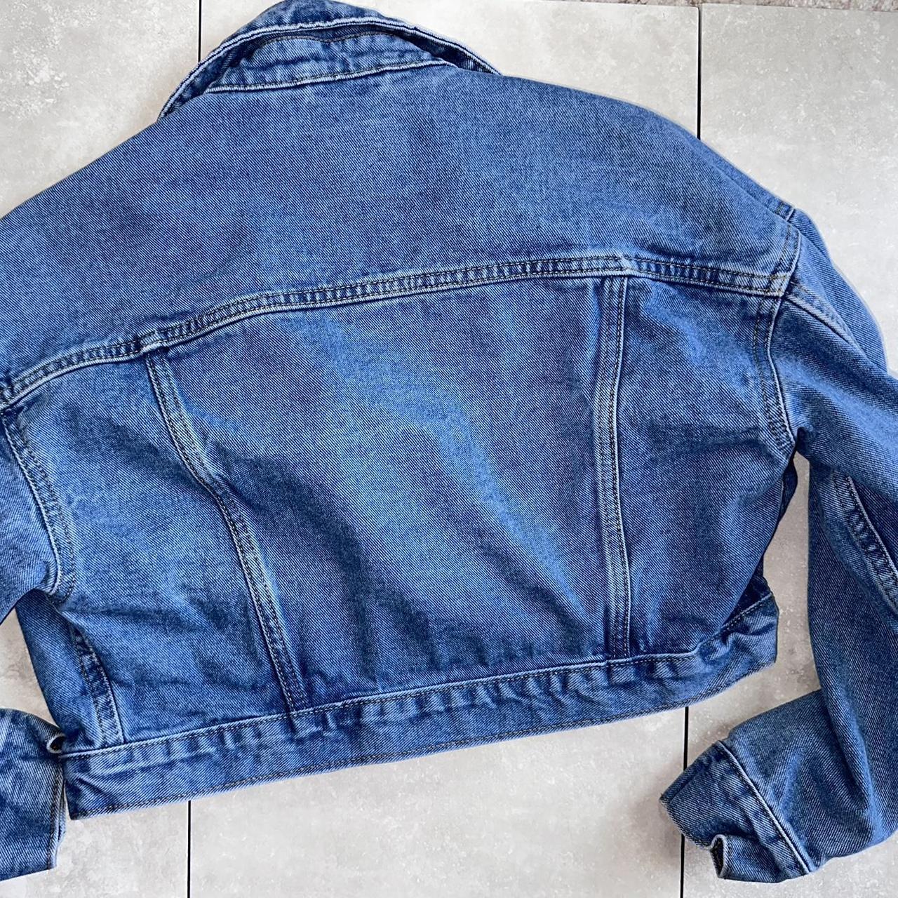 ASOS cropped blue denim jacket. Fitted look with... Depop