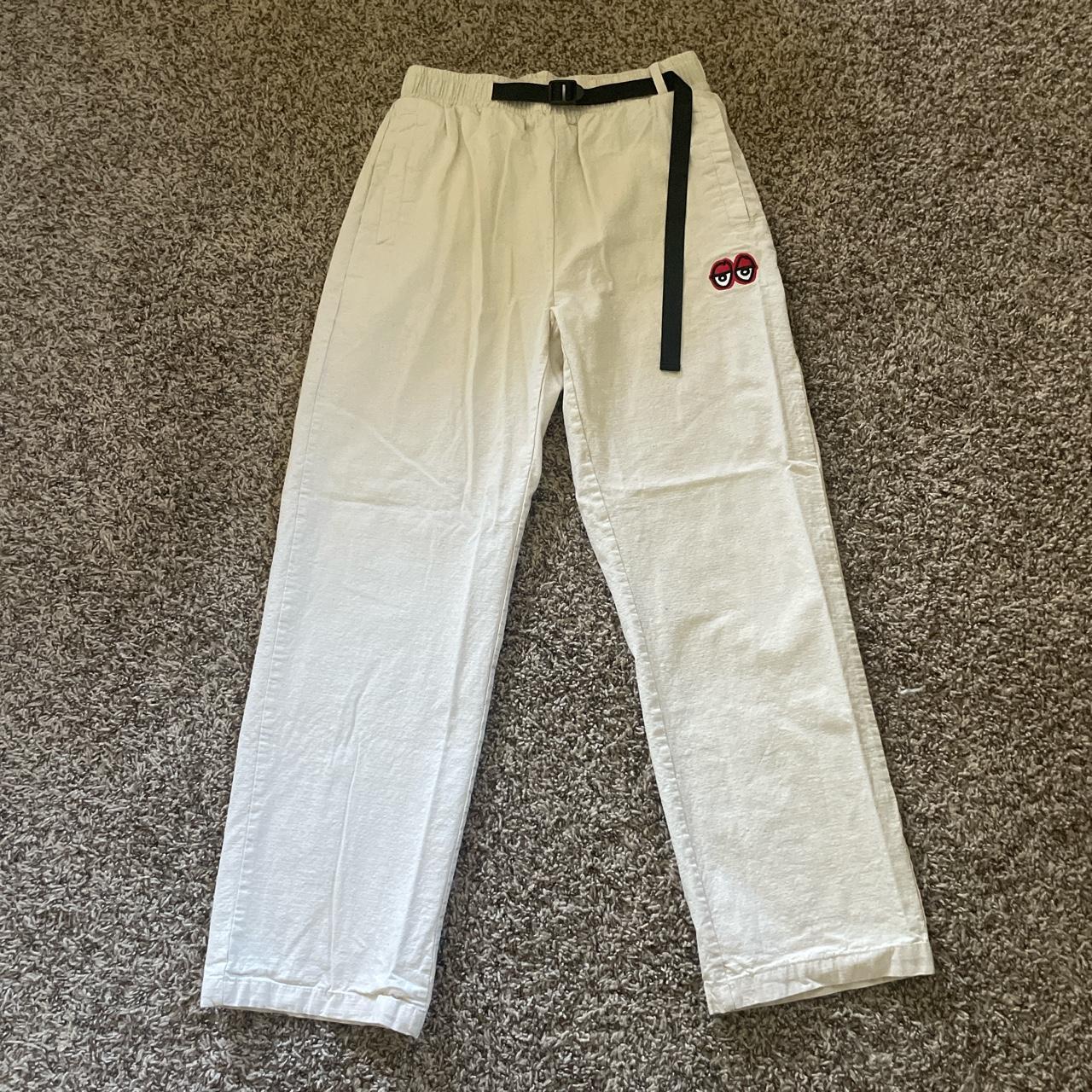 Men's White and Cream Trousers | Depop