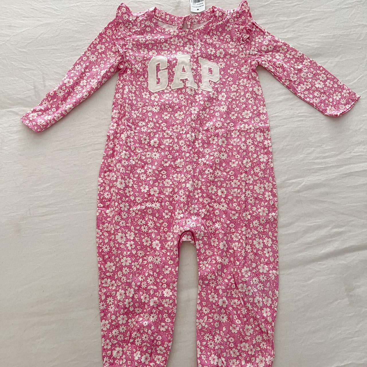 Gap Pink and White Playsuitromper Depop