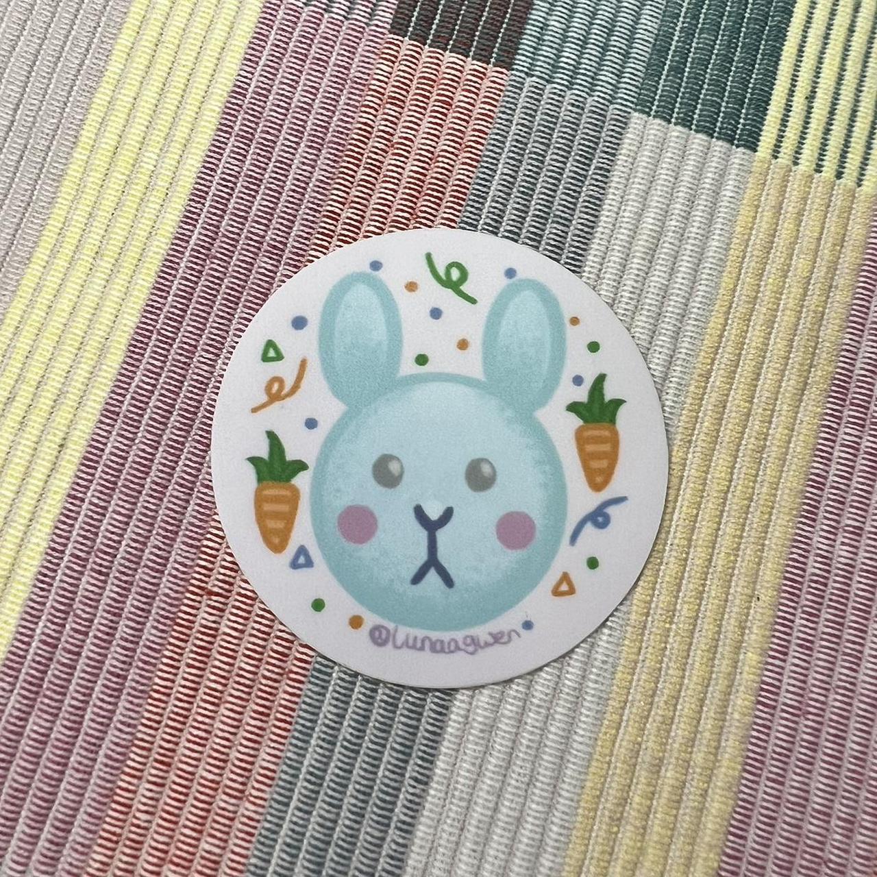 rabbit sticker made from a digital sketch... - Depop