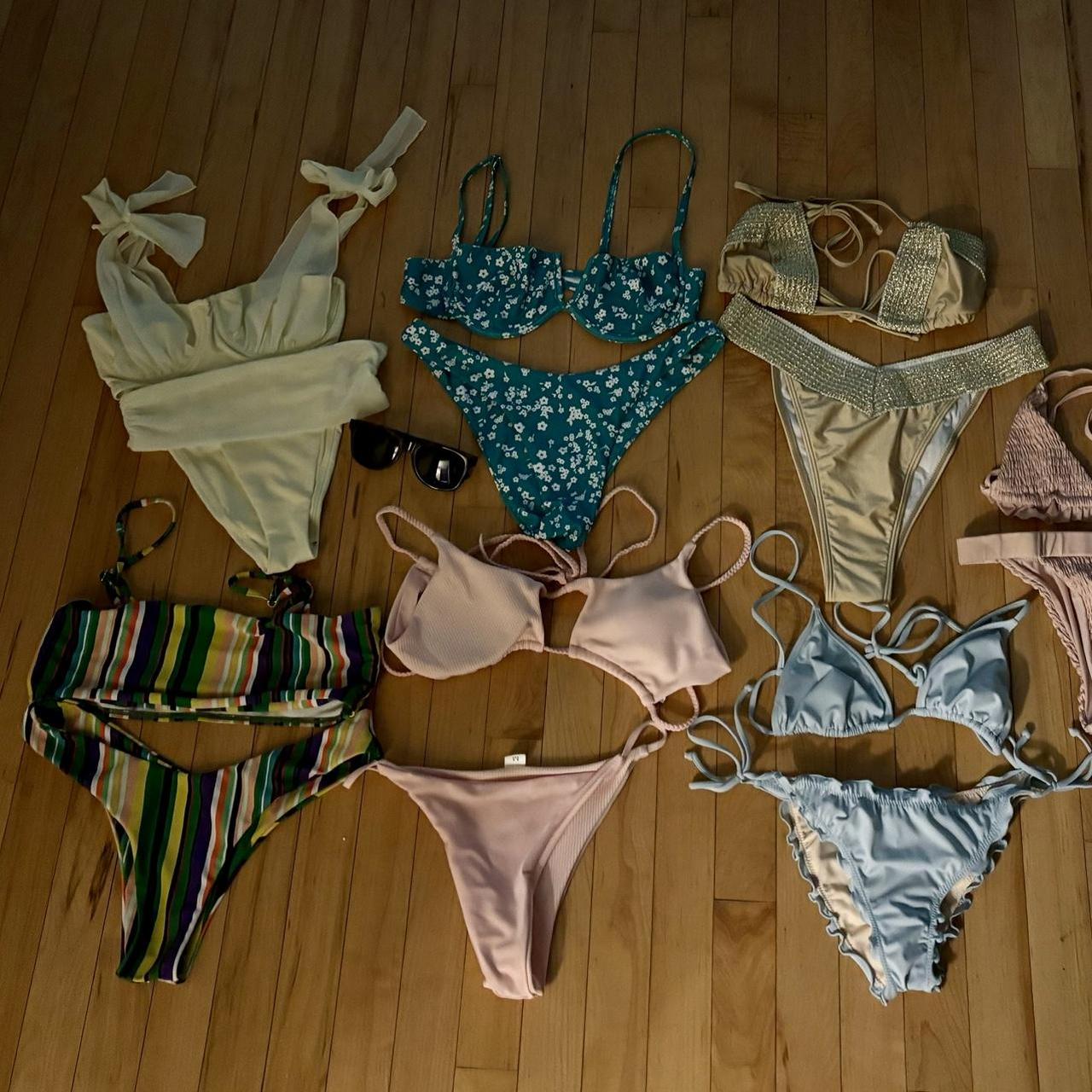 Swimsuit lot 7 tanga or cheeky. Yellow ribbon no...