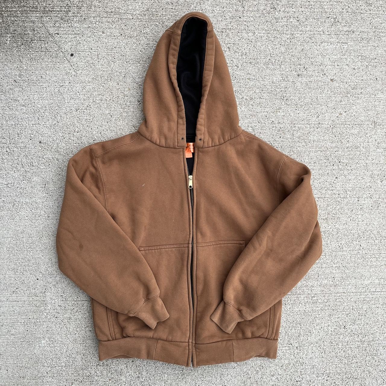 Carhartt Like Zip Up Hoodie Tan Heavy Duty Depop