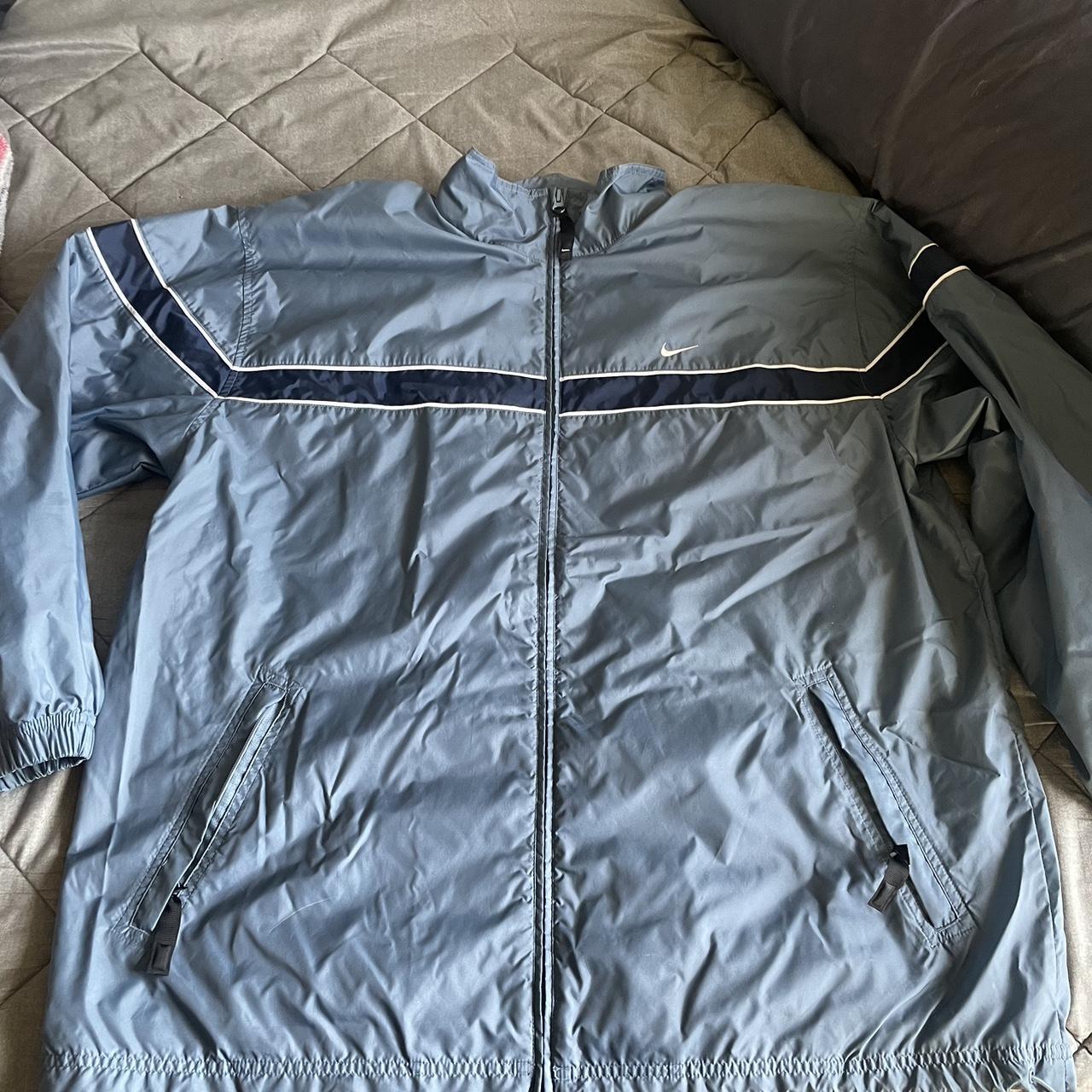 Nike Men's Blue and White Jacket | Depop