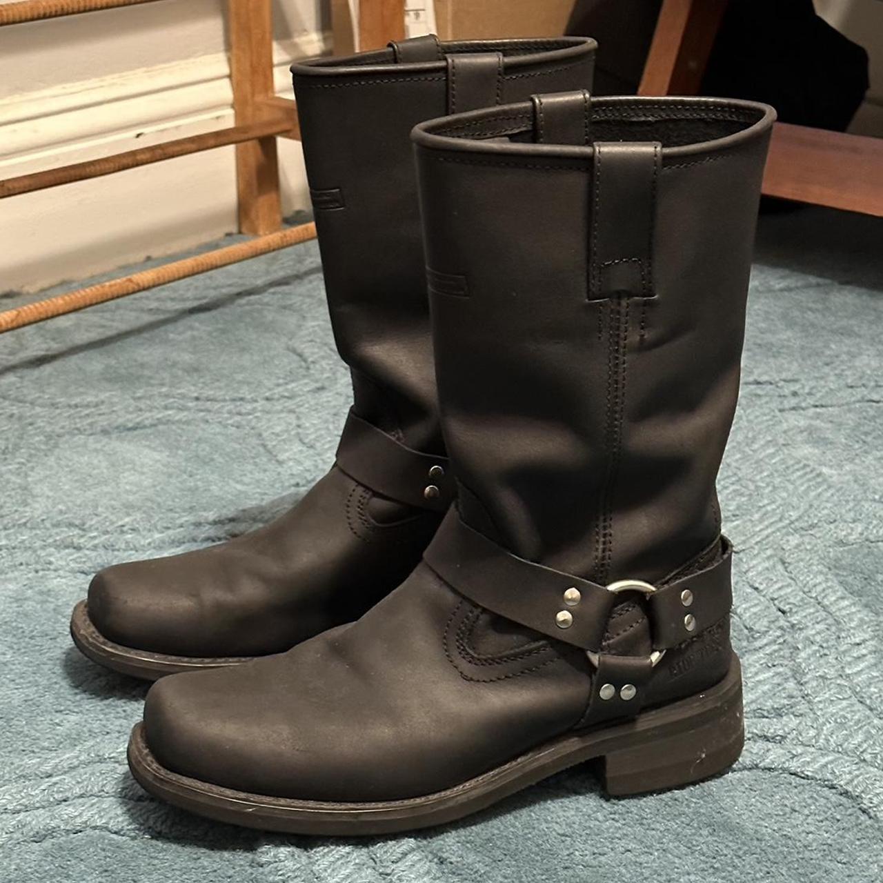 mens black biker boots