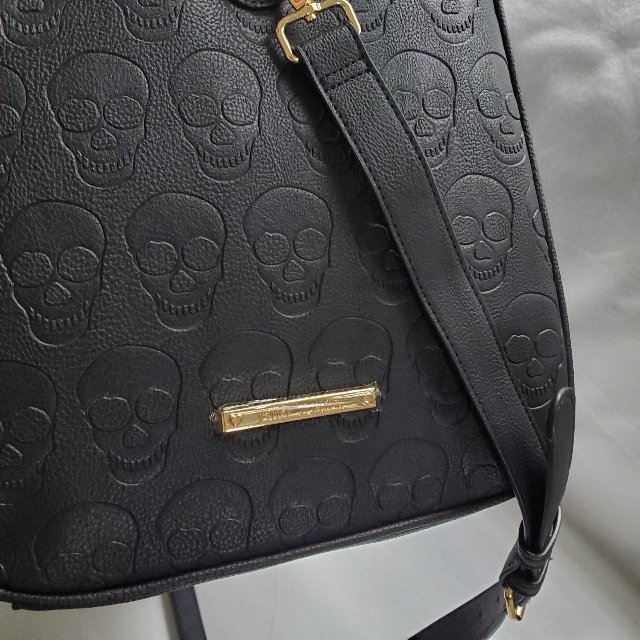 Betsey Johnson Black Embossed Skull Weekender/Duffle Bag popular