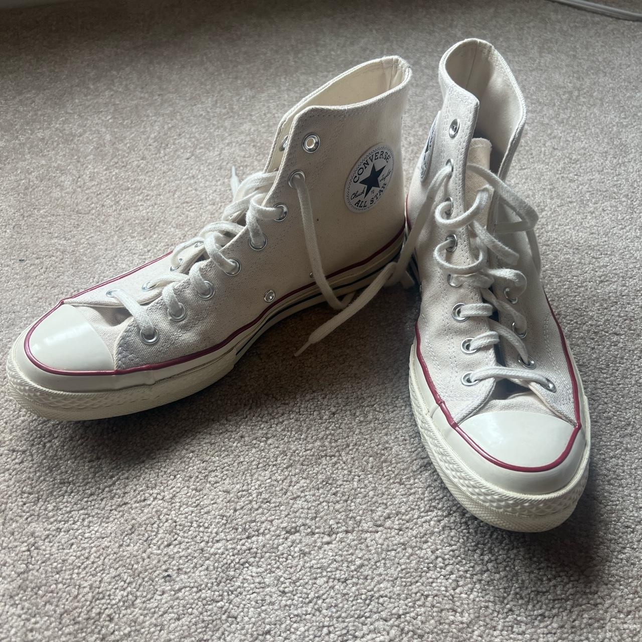 Converse Men's Cream Trainers | Depop