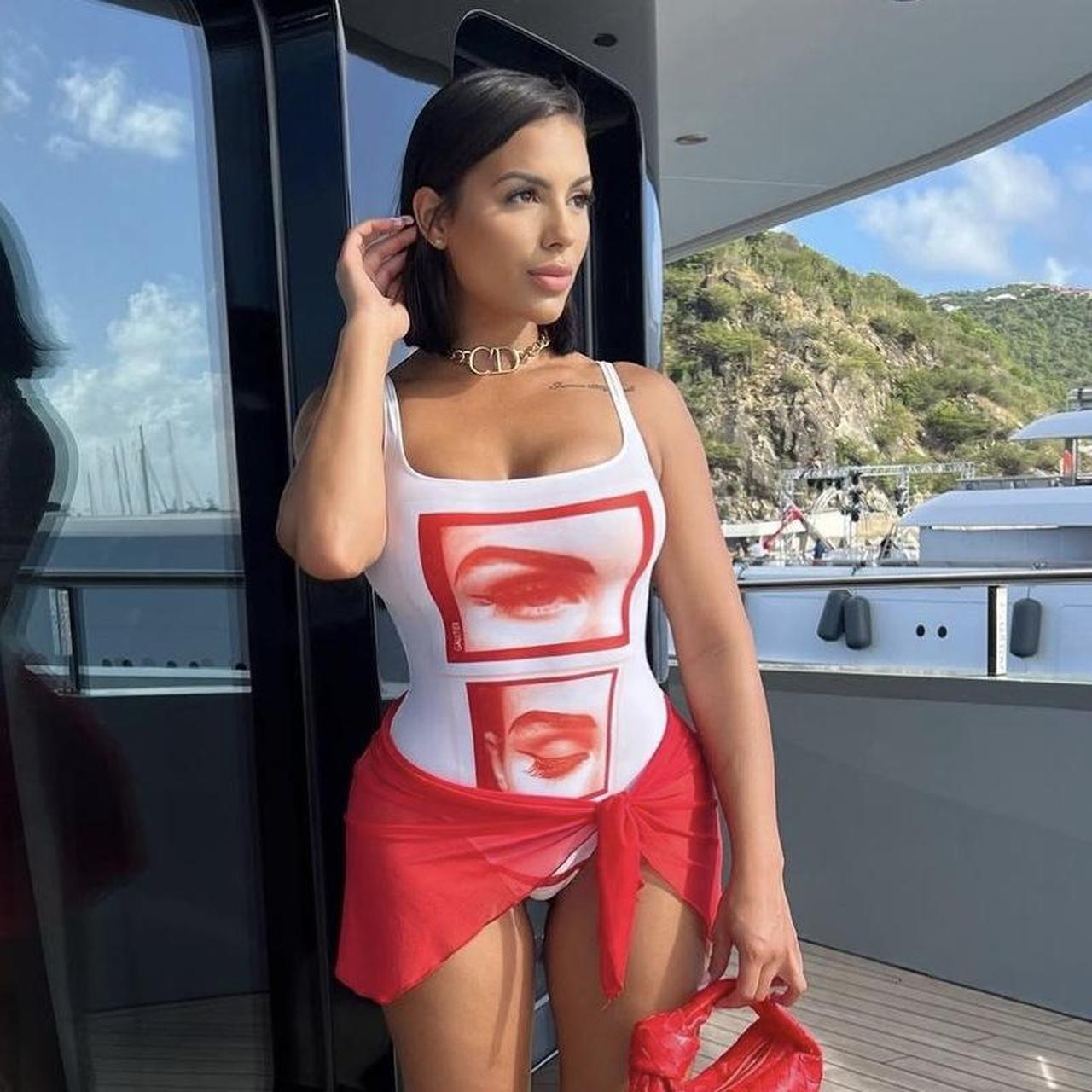 Vintage Jean Paul Gaultier White Eye Print One Piece