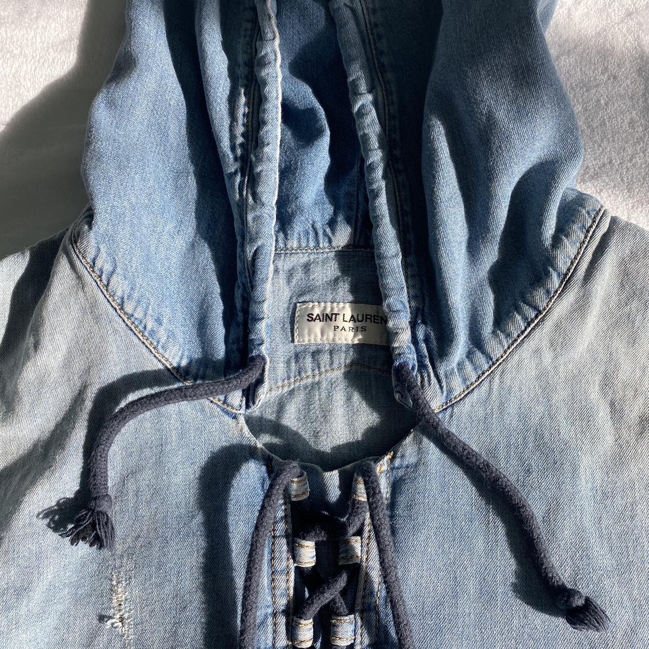 Saint laurent denim hoodie on sale