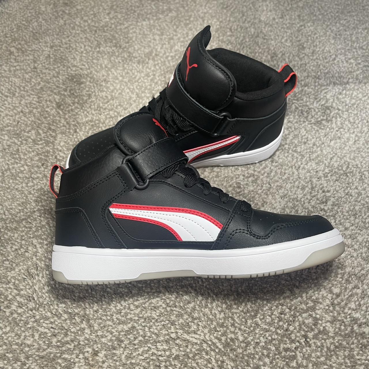 Puma Black And Red Sneakers Youth Size Like Brand Depop