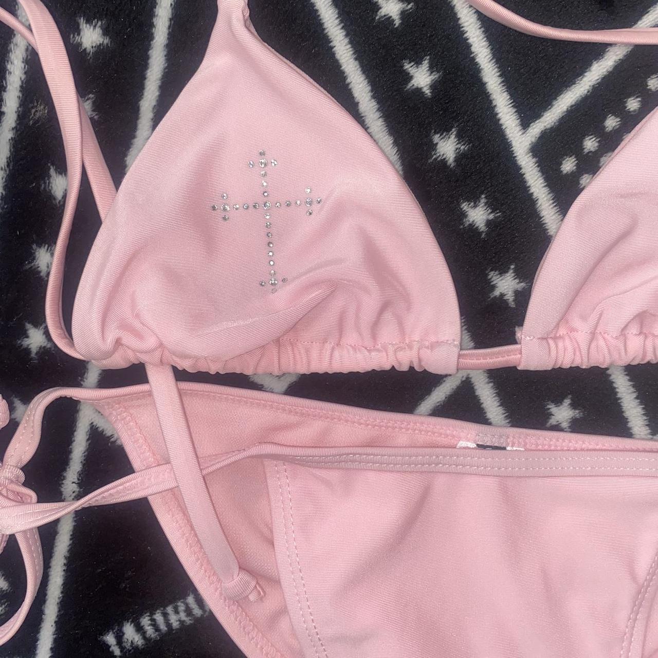 baby pink rhinestone cross bikini top 💋💋 limited... Depop