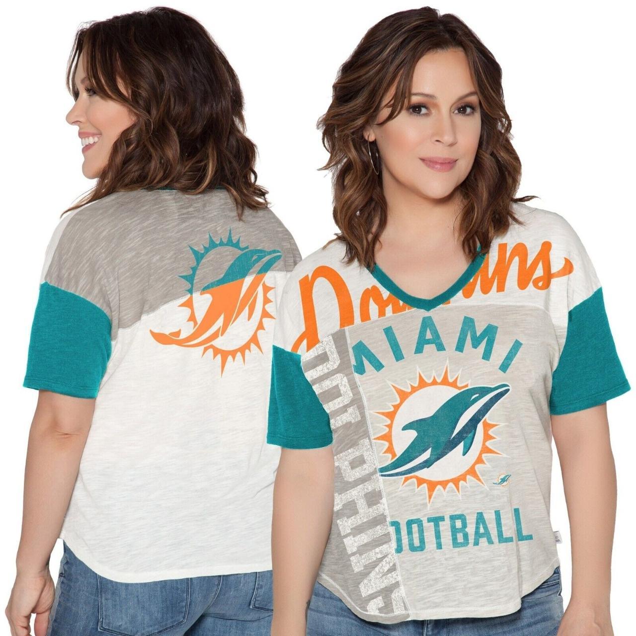 NFL Miami Dolphins Womens Ladies Orange Tshirt Tee Short Sleeve