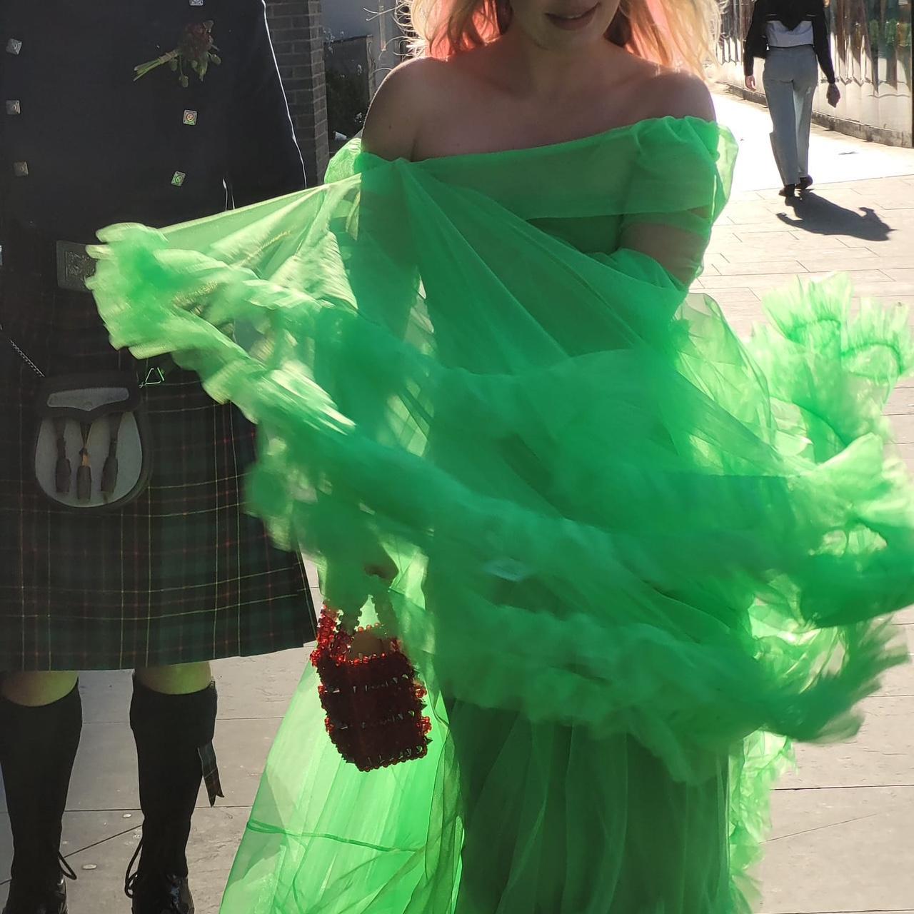 Molly Goddard off-the-shoulder soft tulle gown in | Depop